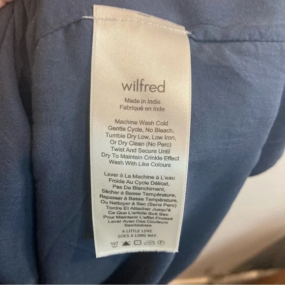 ARITZIA WILFRED Sz M Honoree 100% Modal Tiered Skirt Spaghetti Straps Dress BLUE - Picture 9 of 11